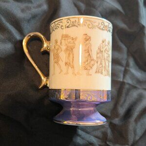 Vintage ROYAL CROWN Porcelain Pedestal Mug Lusterware & Gold